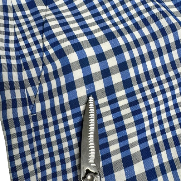 Theory Linen-Blend Checked Shorts NWOT 0 - Picture 10 of 13